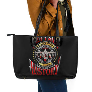 Red Tails Tuskegee Airmen Leather Tote Bag Black History Fighter Plane Patriotic Tribute - African Pride
