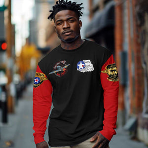 Red Tails Tuskegee Airmen Long Sleeve Shirt Black History Fighter Plane Patriotic Tribute - African Pride