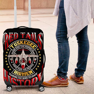 Red Tails Tuskegee Airmen Luggage Cover Black History Fighter Plane Patriotic Tribute - African Pride