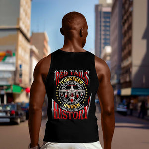 Red Tails Tuskegee Airmen Men Tank Top Black History Fighter Plane Patriotic Tribute - African Pride