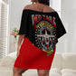 Red Tails Tuskegee Airmen Off Shoulder Short Dress Black History Fighter Plane Patriotic Tribute - African Pride