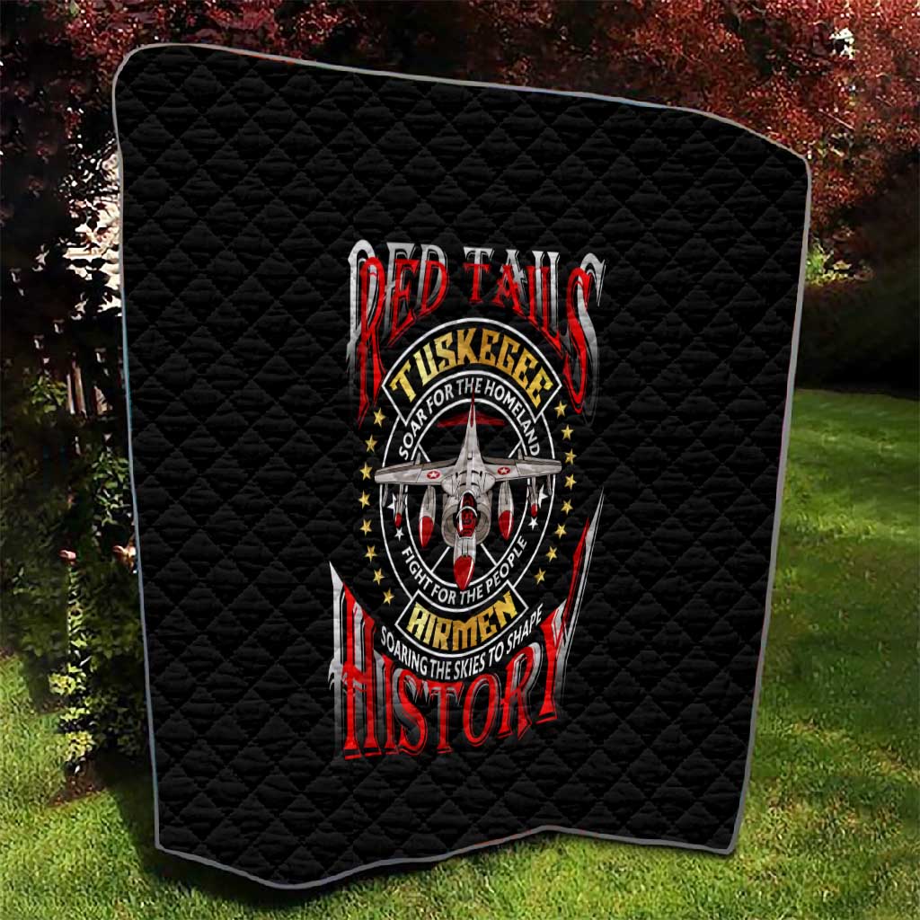 Red Tails Tuskegee Airmen Quilt Black History Fighter Plane Patriotic Tribute - African Pride