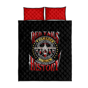 Red Tails Tuskegee Airmen Quilt Bed Set Black History Fighter Plane Patriotic Tribute - African Pride
