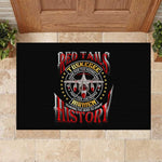 Red Tails Tuskegee Airmen Rubber Doormat Black History Fighter Plane Patriotic Tribute - African Pride