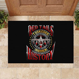 Red Tails Tuskegee Airmen Rubber Doormat Black History Fighter Plane Patriotic Tribute - African Pride