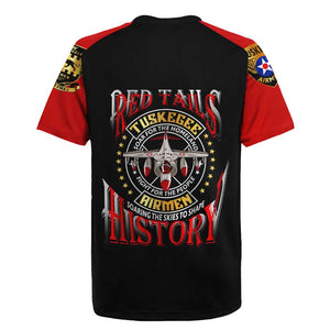 Red Tails Tuskegee Airmen Rugby Jersey Black History Fighter Plane Patriotic Tribute - African Pride