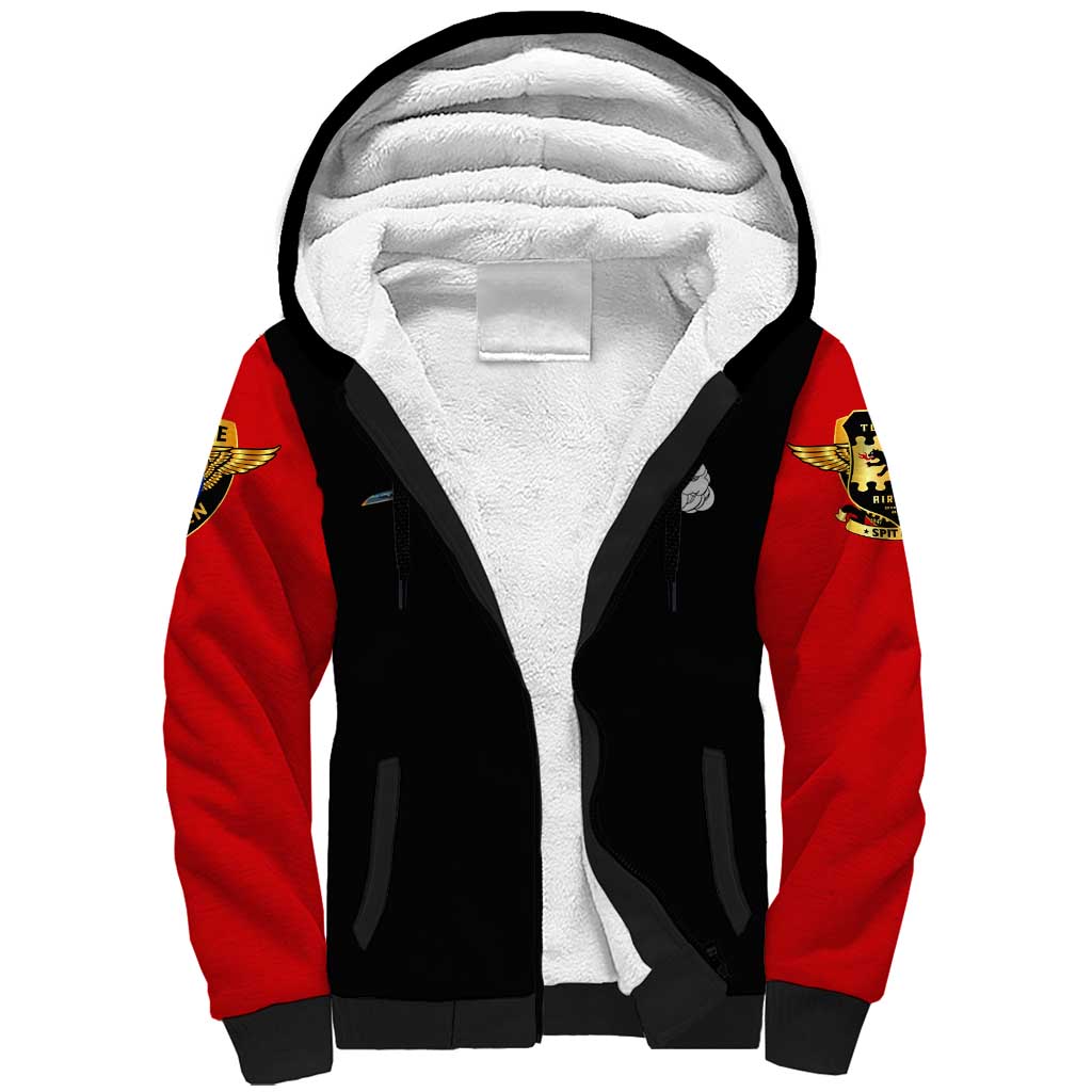 Red Tails Tuskegee Airmen Sherpa Hoodie Black History Fighter Plane Patriotic Tribute - African Pride