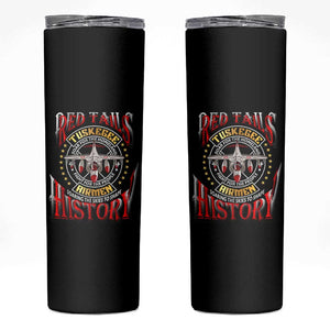 Red Tails Tuskegee Airmen Skinny Tumbler Black History Fighter Plane Patriotic Tribute - African Pride