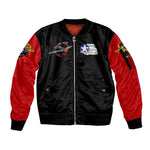Red Tails Tuskegee Airmen Sleeve Zip Bomber Jacket Black History Fighter Plane Patriotic Tribute - African Pride
