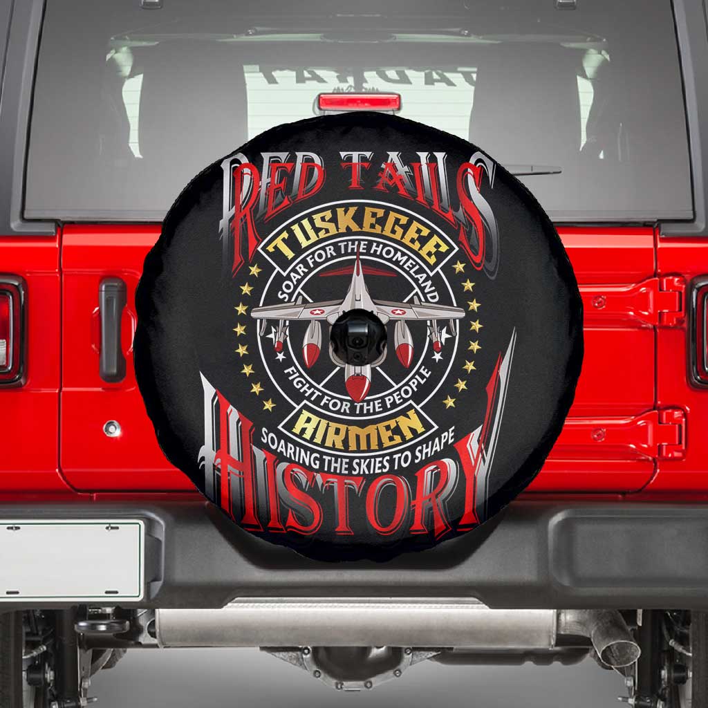 Red Tails Tuskegee Airmen Spare Tire Cover Black History Fighter Plane Patriotic Tribute - African Pride