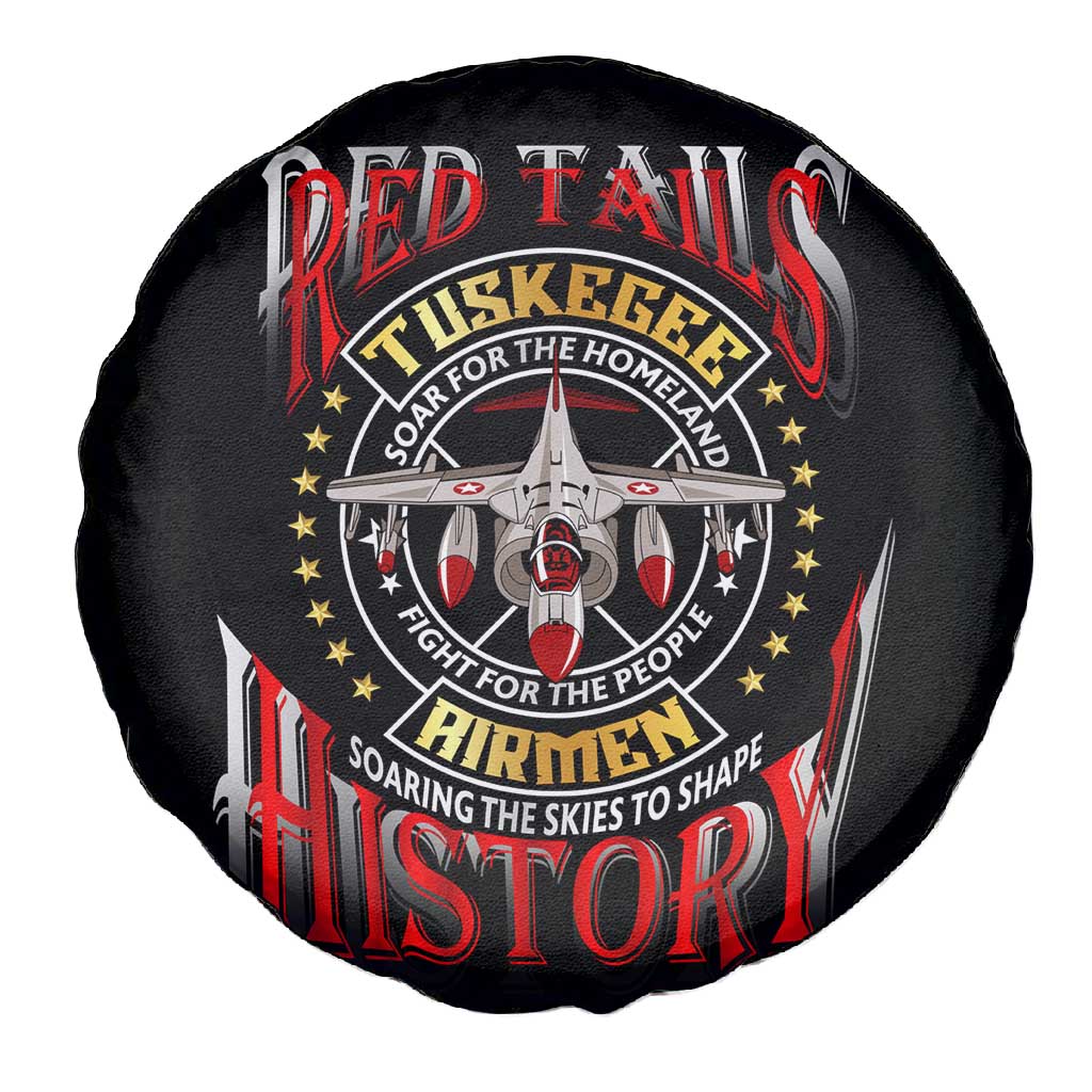 Red Tails Tuskegee Airmen Spare Tire Cover Black History Fighter Plane Patriotic Tribute - African Pride