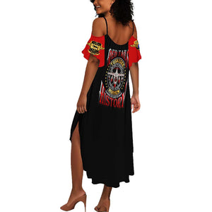 Red Tails Tuskegee Airmen Summer Maxi Dress Black History Fighter Plane Patriotic Tribute - African Pride