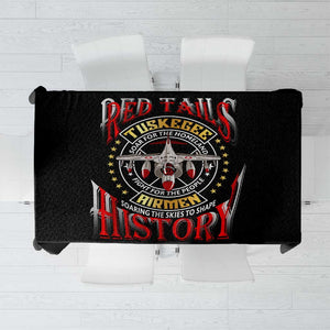 Red Tails Tuskegee Airmen Tablecloth Black History Fighter Plane Patriotic Tribute - African Pride