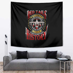 Red Tails Tuskegee Airmen Tapestry Black History Fighter Plane Patriotic Tribute - African Pride