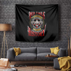 Red Tails Tuskegee Airmen Tapestry Black History Fighter Plane Patriotic Tribute - African Pride