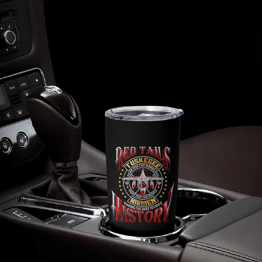 Red Tails Tuskegee Airmen Tumbler Cup Black History Fighter Plane Patriotic Tribute - African Pride