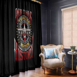 Red Tails Tuskegee Airmen Window Curtain Black History Fighter Plane Patriotic Tribute - African Pride