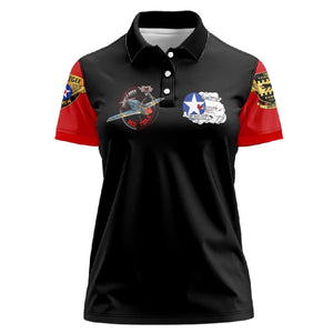 Red Tails Tuskegee Airmen Women Polo Shirt Black History Fighter Plane Patriotic Tribute - African Pride