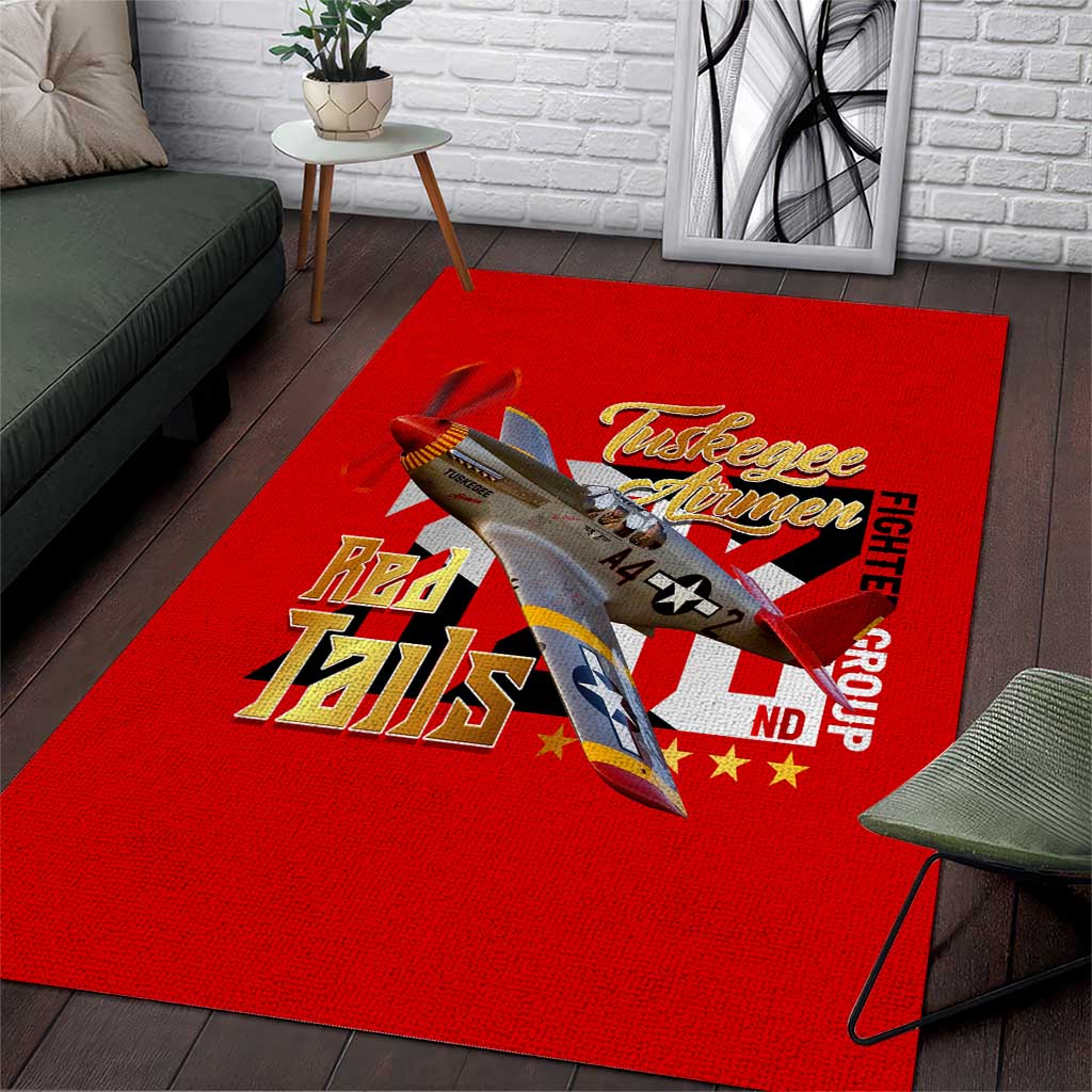 Tuskegee Red Tails Airmen Area Rug African American WWII Fighter Pilot Legacy - African Pride