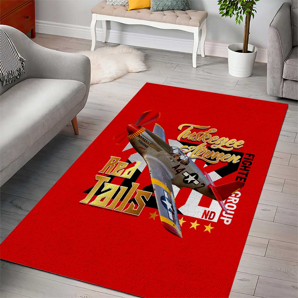 Tuskegee Red Tails Airmen Area Rug African American WWII Fighter Pilot Legacy - African Pride