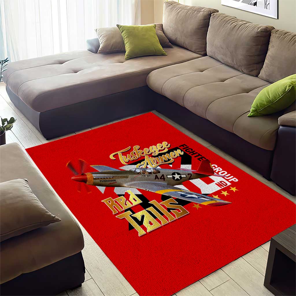 Tuskegee Red Tails Airmen Area Rug African American WWII Fighter Pilot Legacy - African Pride