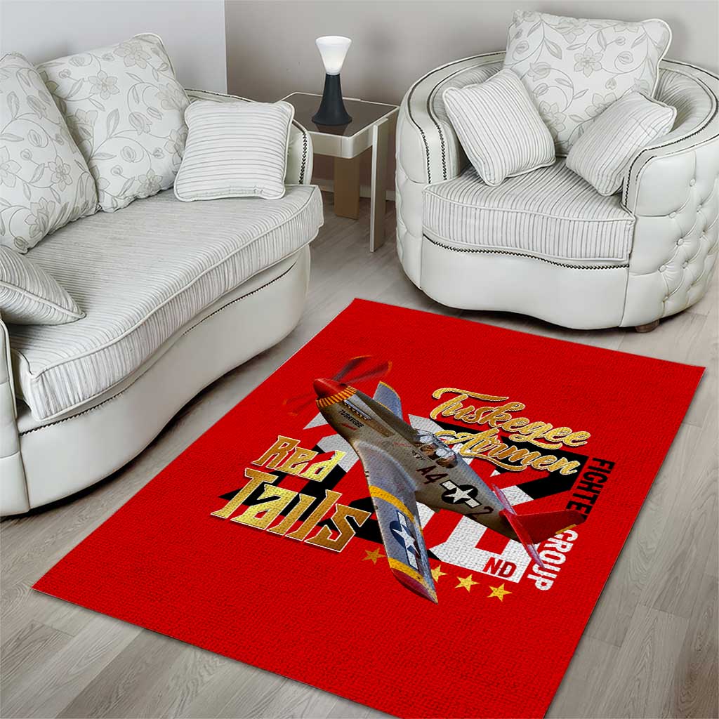 Tuskegee Red Tails Airmen Area Rug African American WWII Fighter Pilot Legacy - African Pride
