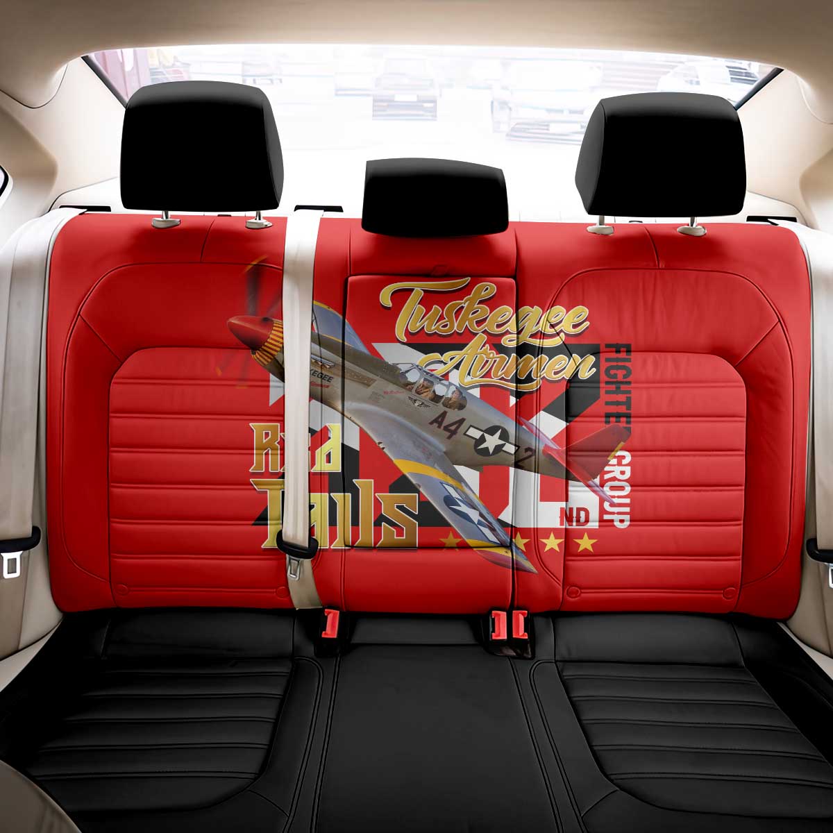Tuskegee Red Tails Airmen Back Car Seat Cover African American WWII Fighter Pilot Legacy - African Pride