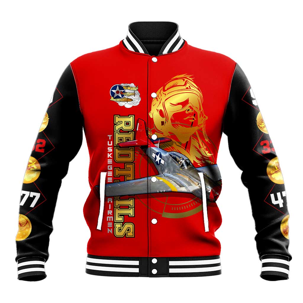 Tuskegee Red Tails Airmen Baseball Jacket African American WWII Fighter Pilot Legacy - African Pride