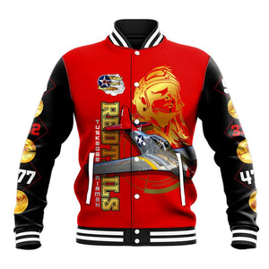 Tuskegee Red Tails Airmen Baseball Jacket African American WWII Fighter Pilot Legacy - African Pride