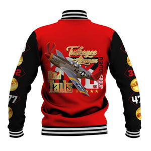 Tuskegee Red Tails Airmen Baseball Jacket African American WWII Fighter Pilot Legacy - African Pride
