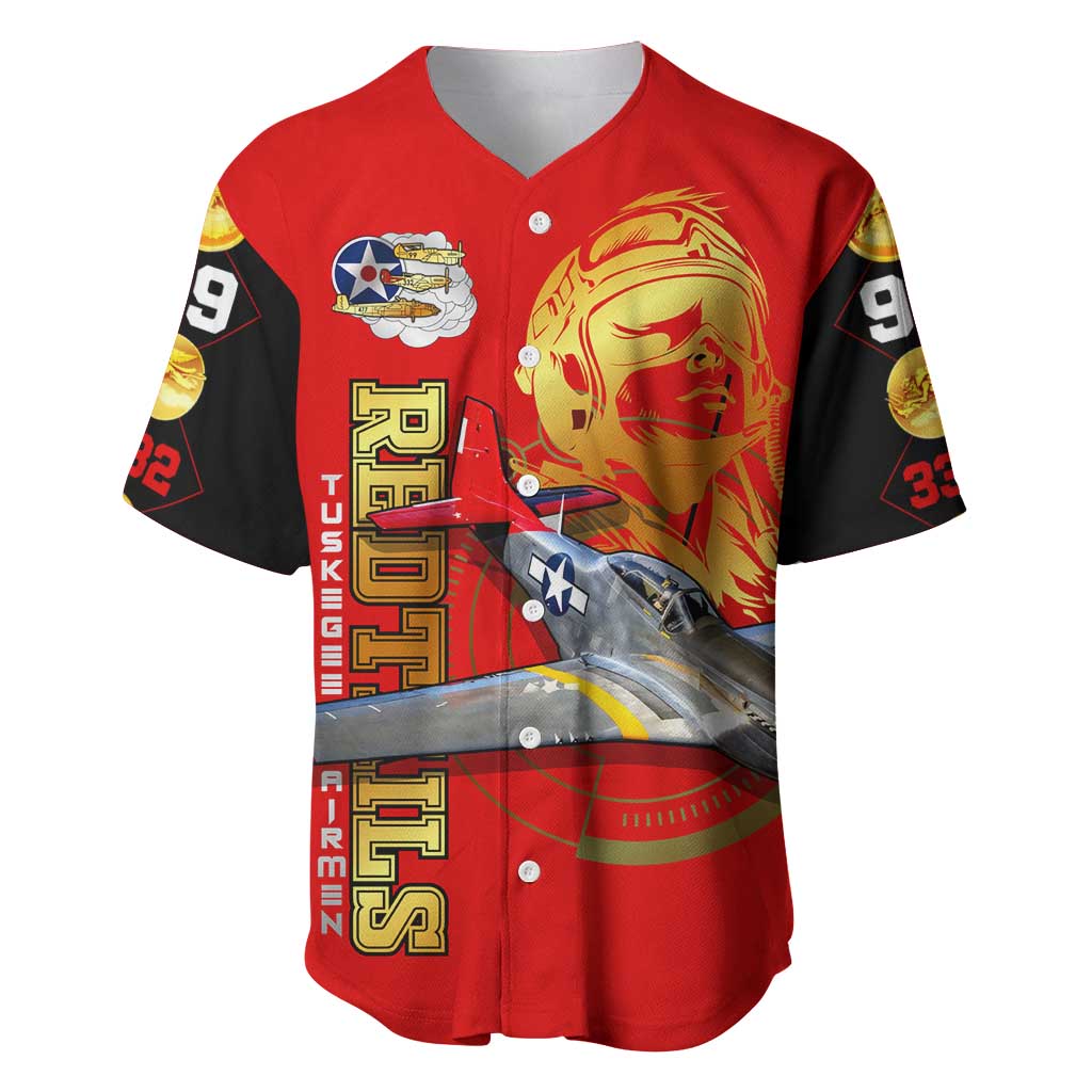 Tuskegee Red Tails Airmen Baseball Jersey African American WWII Fighter Pilot Legacy - African Pride