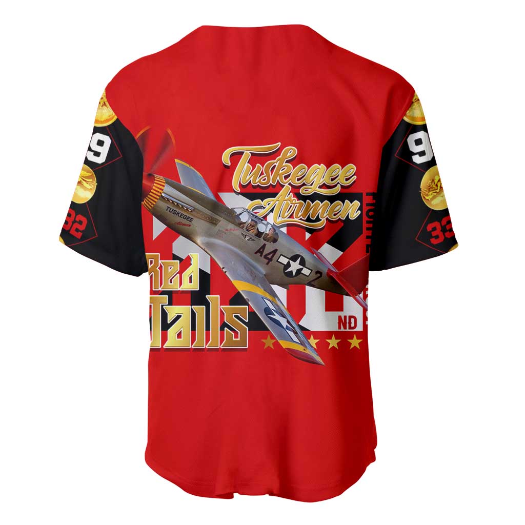 Tuskegee Red Tails Airmen Baseball Jersey African American WWII Fighter Pilot Legacy - African Pride