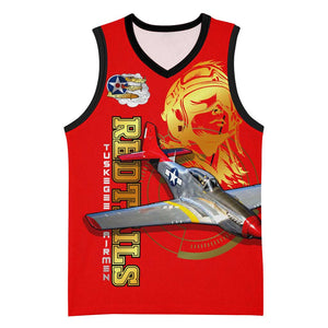 Tuskegee Red Tails Airmen Basketball Jersey African American WWII Fighter Pilot Legacy - African Pride