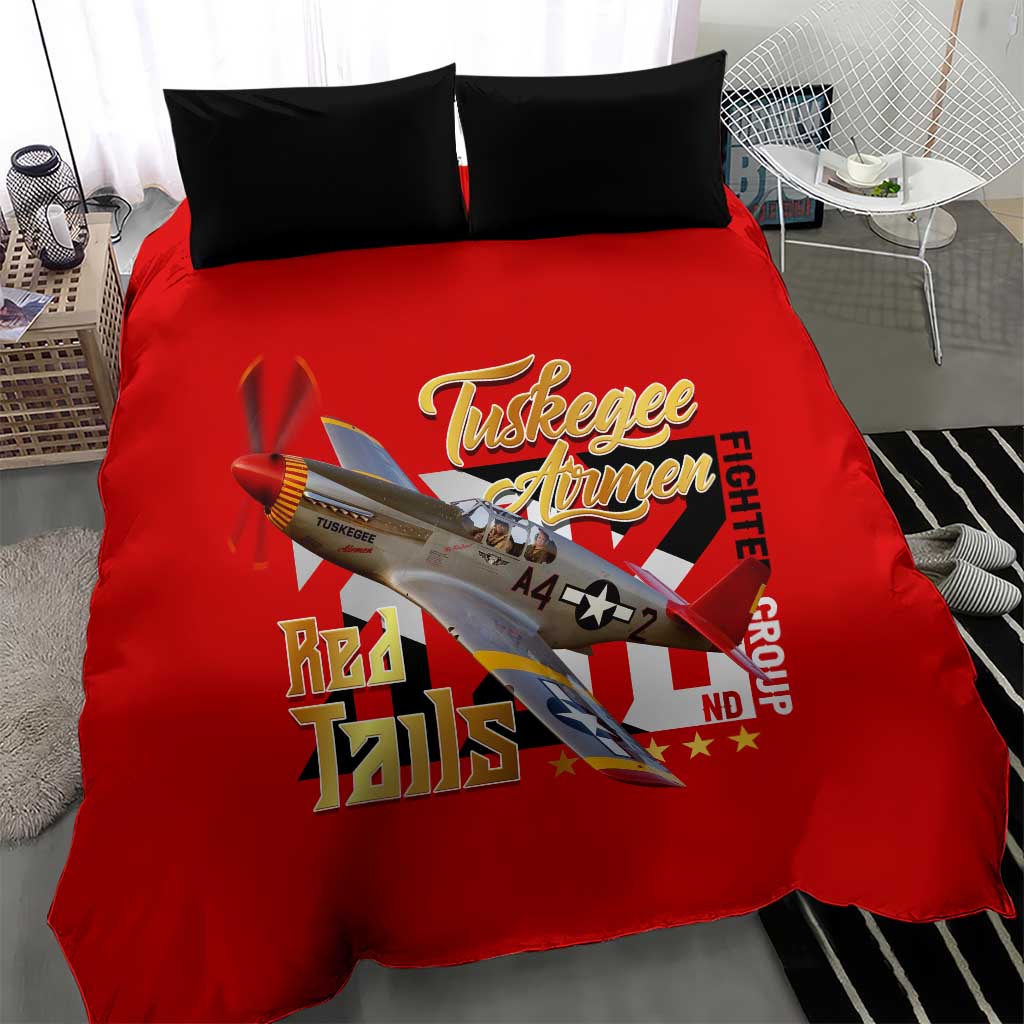 Tuskegee Red Tails Airmen Bedding Set African American WWII Fighter Pilot Legacy - African Pride