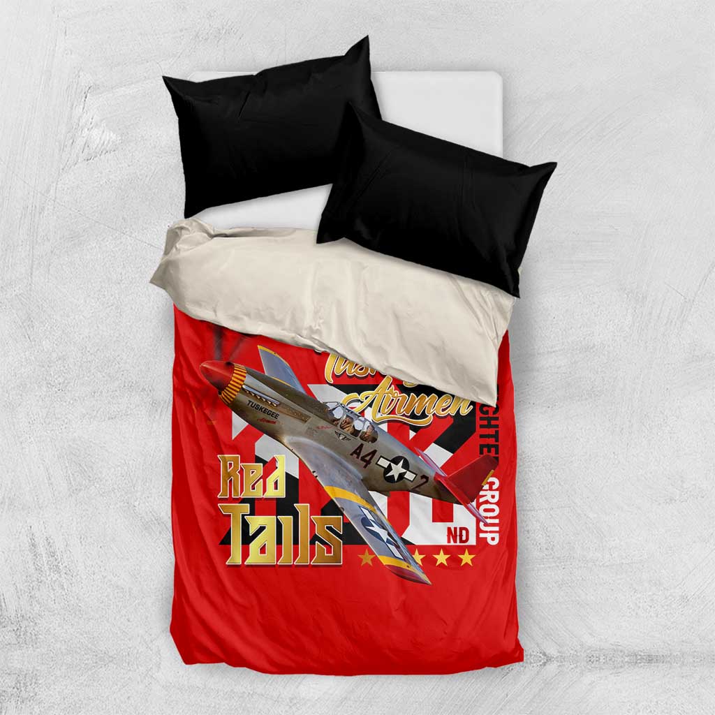 Tuskegee Red Tails Airmen Bedding Set African American WWII Fighter Pilot Legacy - African Pride