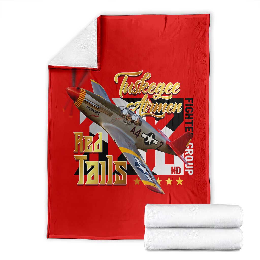 Tuskegee Red Tails Airmen Blanket African American WWII Fighter Pilot Legacy - African Pride