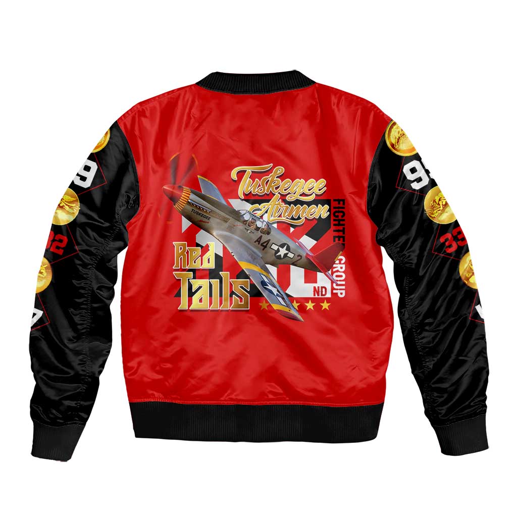 Tuskegee Red Tails Airmen Bomber Jacket African American WWII Fighter Pilot Legacy - African Pride