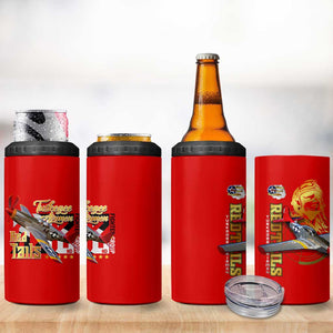 Tuskegee Red Tails Airmen 4 in 1 Can Cooler Tumbler African American WWII Fighter Pilot Legacy - African Pride