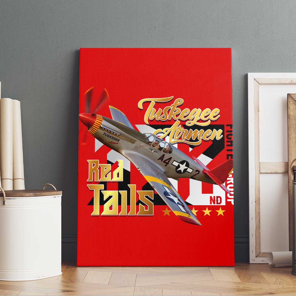 Tuskegee Red Tails Airmen Canvas Wall Art African American WWII Fighter Pilot Legacy - African Pride