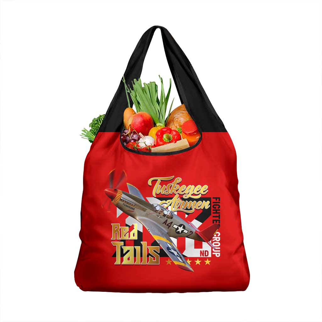 Tuskegee Red Tails Airmen Grocery Bag African American WWII Fighter Pilot Legacy - African Pride