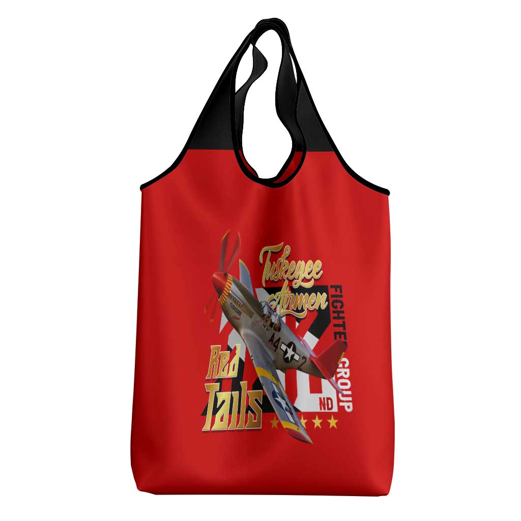 Tuskegee Red Tails Airmen Grocery Bag African American WWII Fighter Pilot Legacy - African Pride