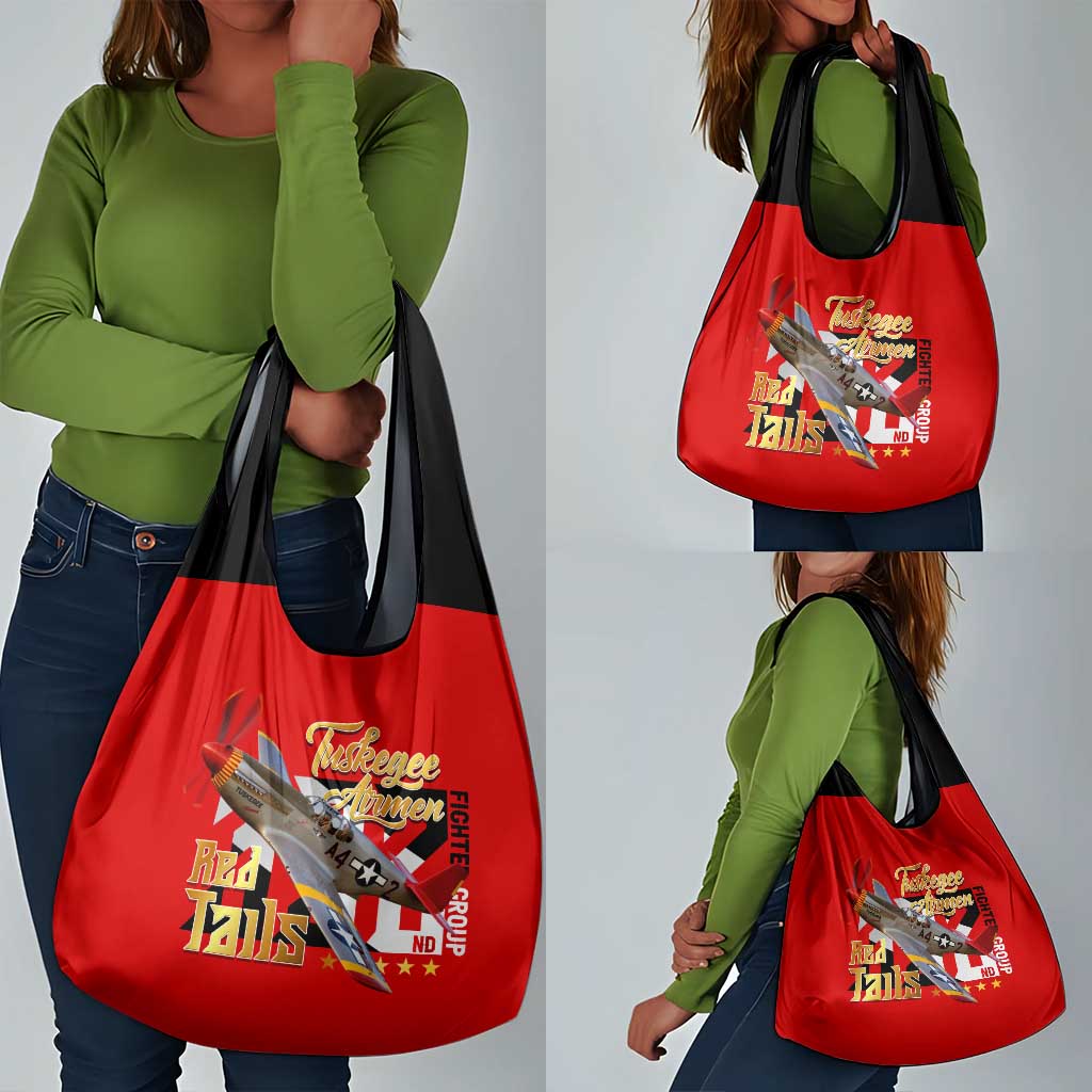 Tuskegee Red Tails Airmen Grocery Bag African American WWII Fighter Pilot Legacy - African Pride
