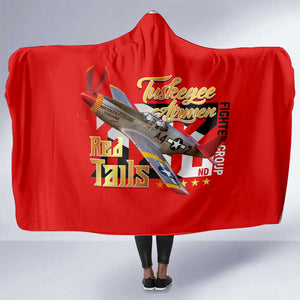 Tuskegee Red Tails Airmen Hooded Blanket African American WWII Fighter Pilot Legacy - African Pride