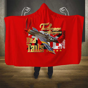 Tuskegee Red Tails Airmen Hooded Blanket African American WWII Fighter Pilot Legacy - African Pride