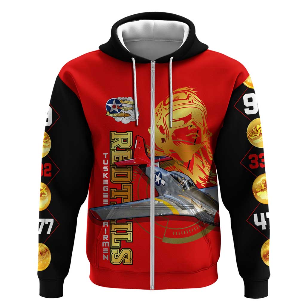 Tuskegee Red Tails Airmen Hoodie African American WWII Fighter Pilot Legacy - African Pride