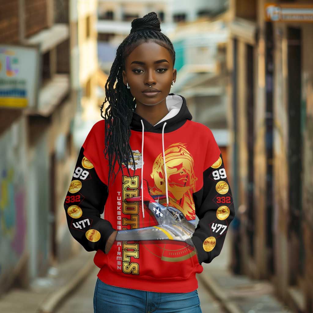 Tuskegee Red Tails Airmen Hoodie African American WWII Fighter Pilot Legacy - African Pride