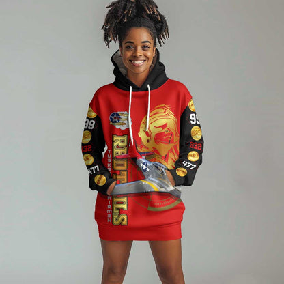 Tuskegee Red Tails Airmen Hoodie Dress African American WWII Fighter Pilot Legacy - African Pride