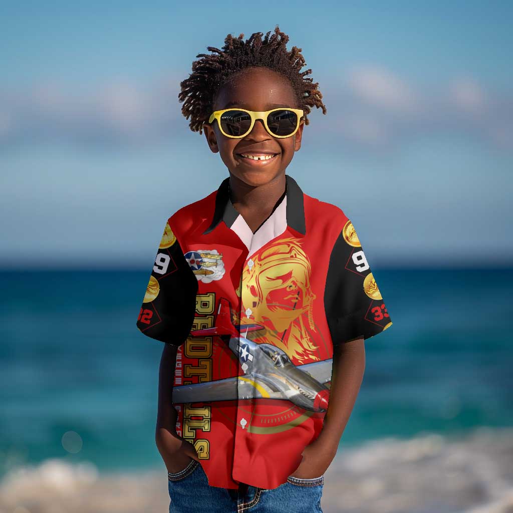Tuskegee Red Tails Airmen Kid Hawaiian Shirt African American WWII Fighter Pilot Legacy - African Pride