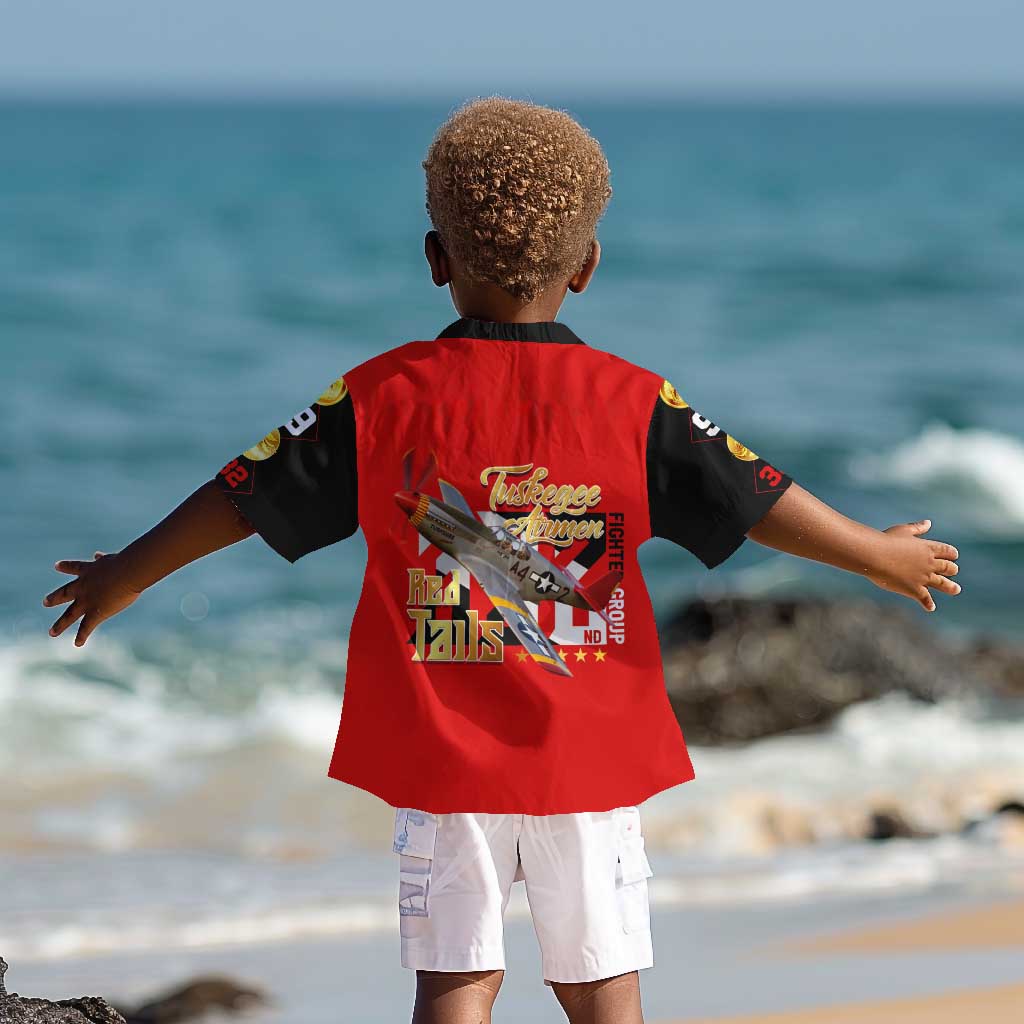 Tuskegee Red Tails Airmen Kid Hawaiian Shirt African American WWII Fighter Pilot Legacy - African Pride