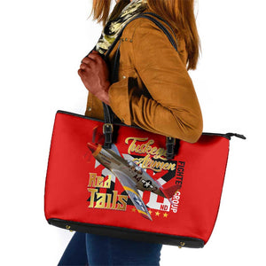 Tuskegee Red Tails Airmen Leather Tote Bag African American WWII Fighter Pilot Legacy - African Pride